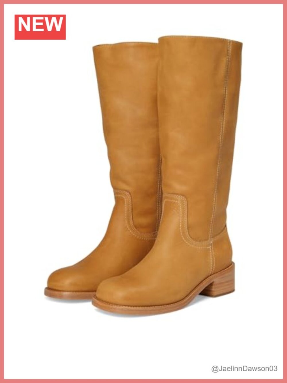 Steve Madden Riggs Knee-High Leather Boot Round Toe Block Heel Slip-On